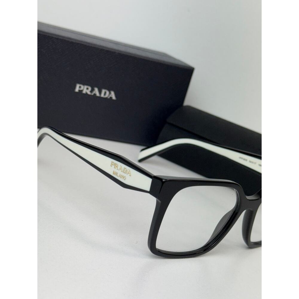 NEW Prada PR B03V Black White Square Eyeglasses Frames - Picture 4 of 5